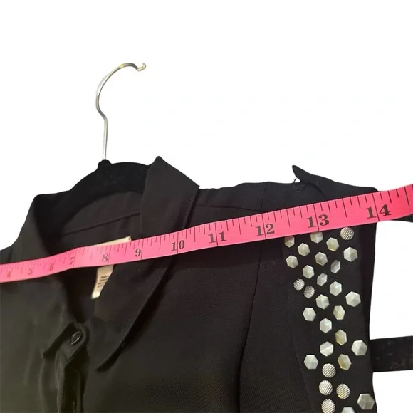 UO Silence + Fade Black Button Down See Through Tank Studded shoulders in Small - Picture 9 of 9